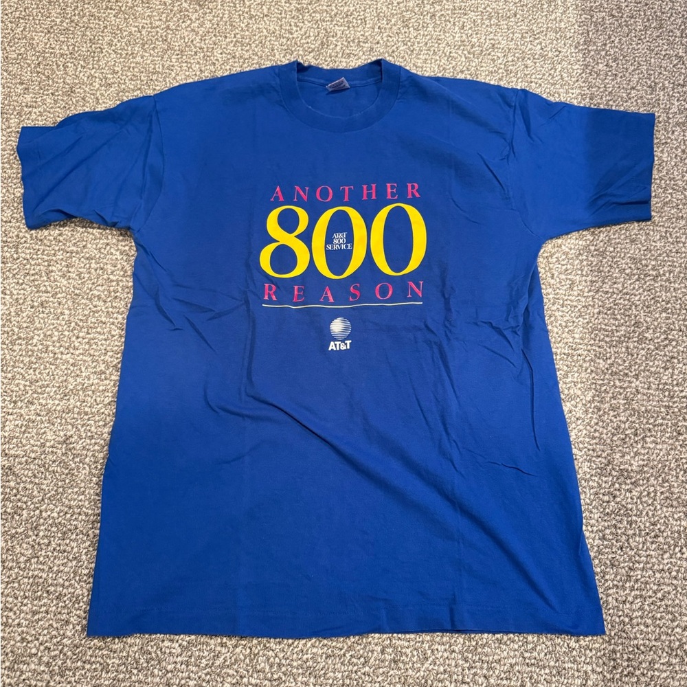 Vintage 800 Reasons AT&T Blue Double Sided Shirt Single Stitch